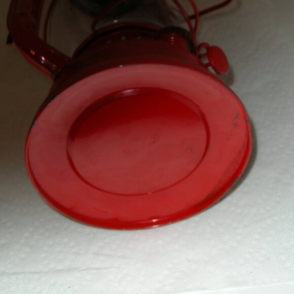 Vtg Wingedwheel No. 500 Red Kerosene Oil Lantern Lamp ORIGINAL GLOBE Japan 12" D - Picture 8 of 8